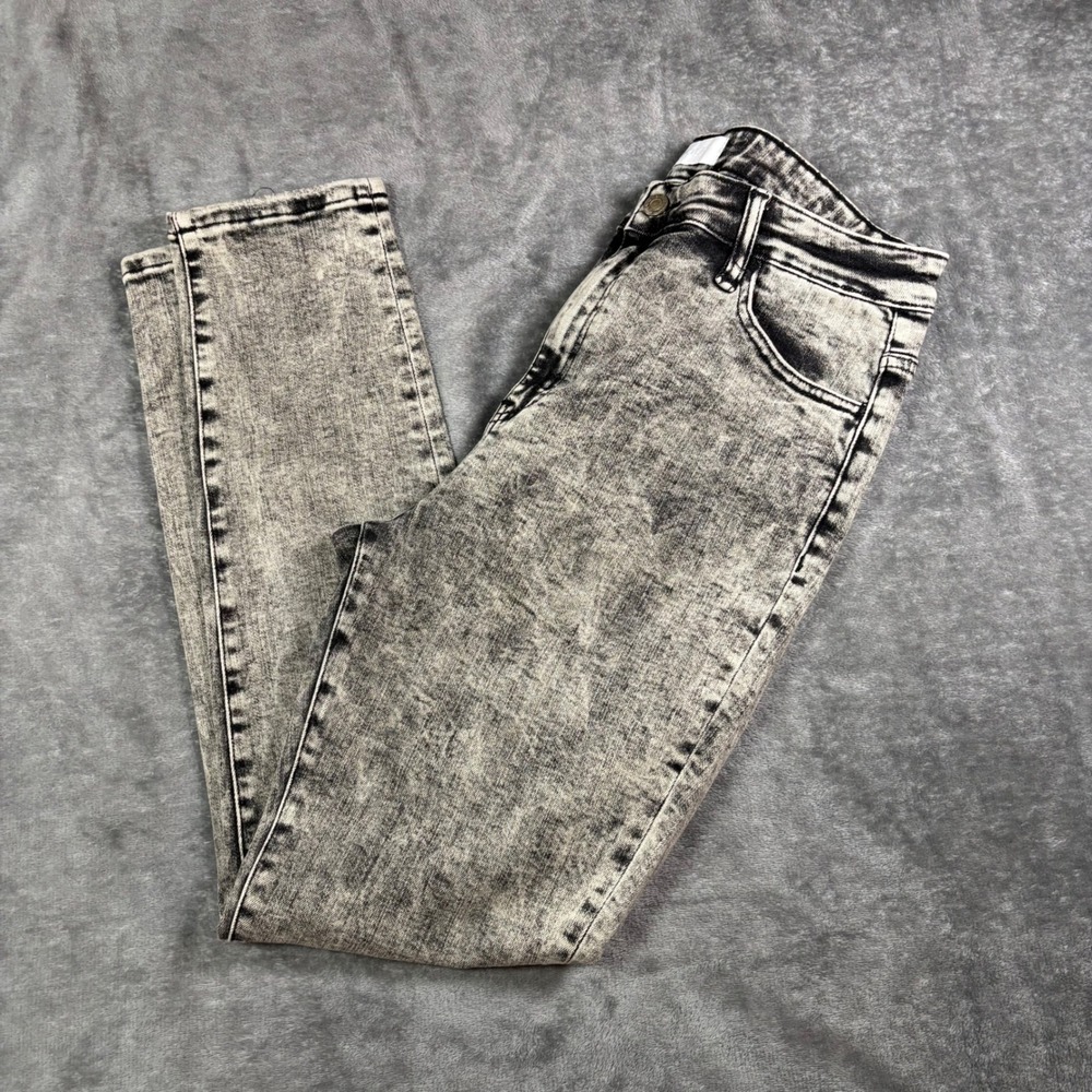 Vervet Blue Women's high  Rise Acid Wash stretch Skinny Jeans Gray Black Size 32